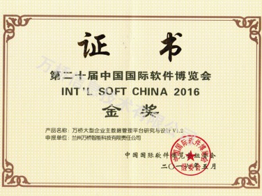 第二十一届中国国际软件博览会金奖